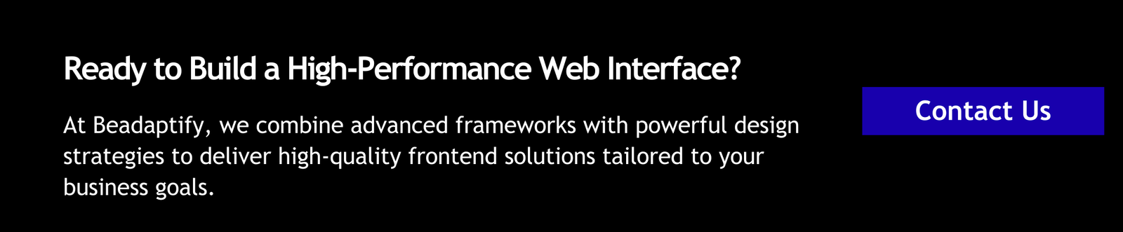 Ready to Build a High-Performance Web Interface