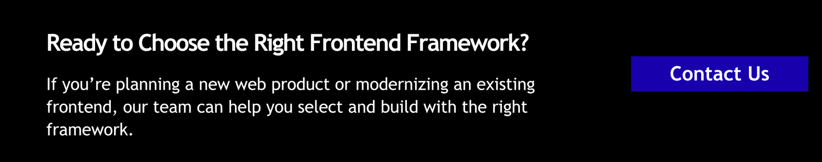 Ready to Choose the Right Frontend Framework